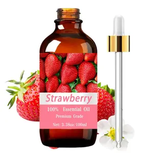 Strawberry Essential Oil 100ML/3.38oz, Pure Perfume Grade, Aromatherapy Oil, Premium Grade, Hair & Skin Care, Massage, Diffuser, Cleaning, Natural Scent, Long-Lasting Moisturizing