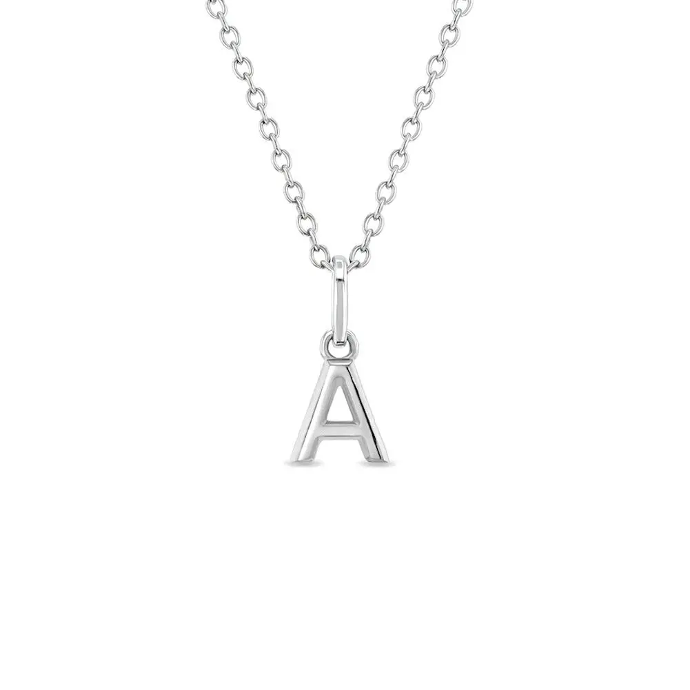 Tiny Initial Letter Kids / Teen Pendant/Necklace - Sterling Silver