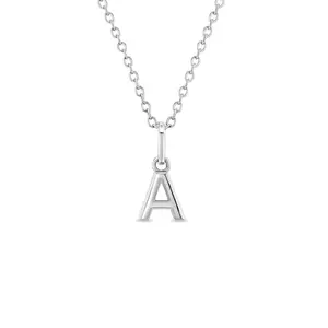 Tiny Initial Letter Kids / Teen Pendant/Necklace - Sterling Silver
