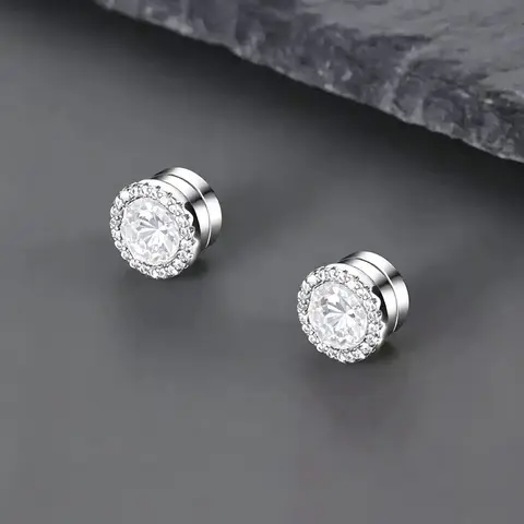 Trendy Hip-Hop Style Zircon Embedded Magnetic Ear Cuff, Unisex No-Piercing Jewelry, Non Pierced Earrings, Perfect for Parties and Daily Wear