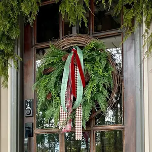 Weeping Cedar and Cone Wreath - Christmas Decor - Decorative for front door