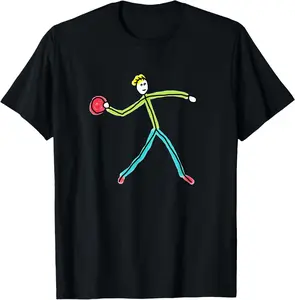 100%cotton Funny Dodgeball Stickman T-Shirt