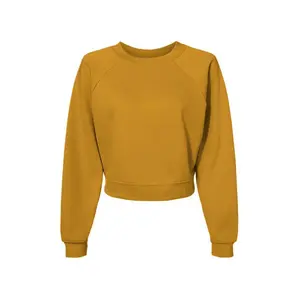 Womens Raglan Pullover Fleece Sweatshirt - Soft Sponge Fleece, Contoured Seaming, Flattering Neck Bind, Mid Length, Ethically Made