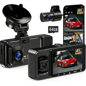💥 Protect Your Car! 4K Triple-Lens Dash Cam Catches EVERYTHING!🚨Non-rechargeable, must be used while plugged in.