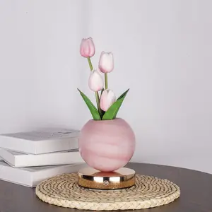 New Tulip Night Light Artificial Flower Lamp, USB-Charging Indoor Decorative Bedroom Bedside Atmosphere Light, Decorative Table Lamp for Home Mood Lighting