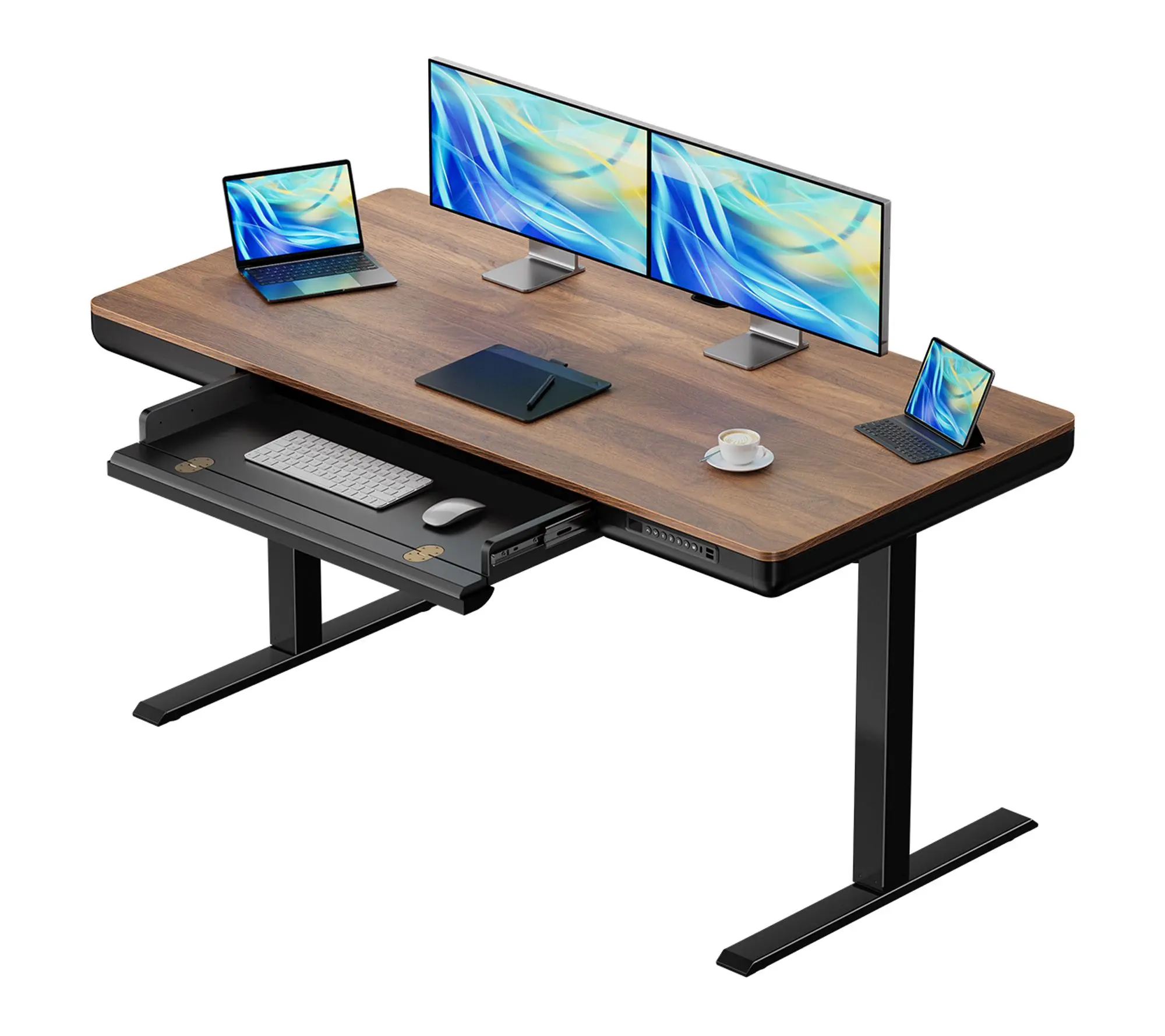 ErgoAV Adjustable Height Desk with Drawer and Keyboard Combo ErgoAV Adjustable Height Desk with Drawer and Keyboard Combo