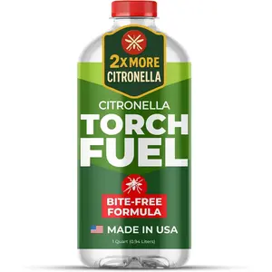 Torch Fuel (1 Quart) - Citronella Oil for Outside Torches, Lantern Liquid Paraffin Lamp Oil Fuel, Scented for Outdoor Citronella Torches and Paraffin Lamps