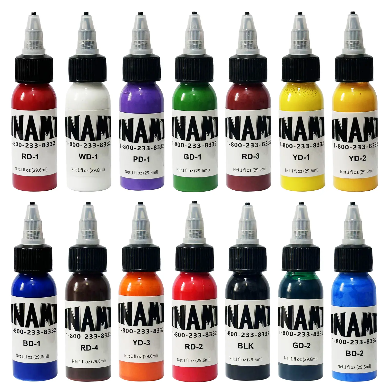 14Sticks Tattoo Ink Set, 29.6ml Professional Pigment Inks for Tattoo Artists & Beginners, Rich Vibrant Color Tattoo Supplies for Lining, Shading & Coloring