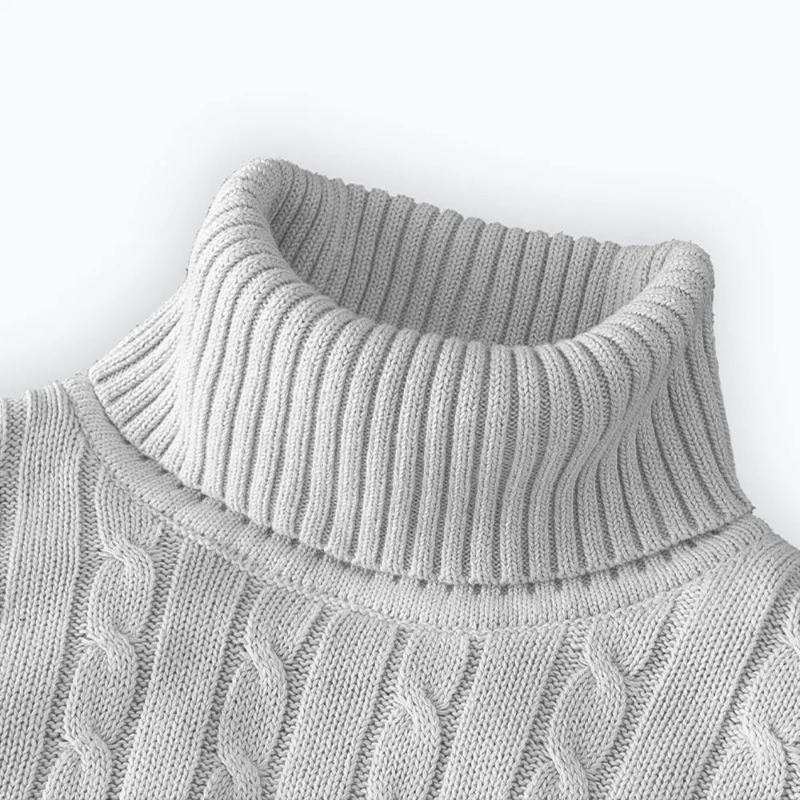 Ebb Supply New Men's Turtleneck Sweater Solid Color High Neck Pullover Knitted Sweaters Casual Elastic Sweatwear Mens Fall Winter