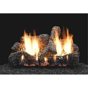 Empire  24 in. Ceramic Fiber Fireplace Log Set, Charred Oak - 4 Piece