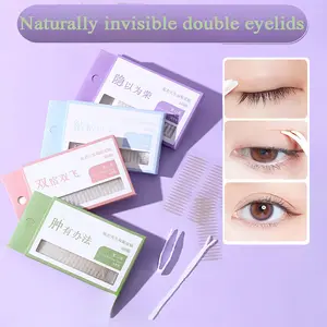 Easy-To-Use Eyelid Stickers, Crescent Design, S-Type (400-540 Pieces), Natural Look, Larger Eye Effect, Travel and Daily Use