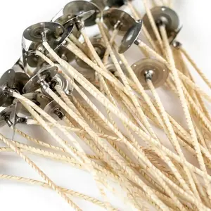 Ultra-Core Wick for Container Candles, 6" Length, -Fiber, Metal-Free Wicks for Candlemaking, Clean  with Zinc-Like Rigidity, Pack of 100 (2.076)