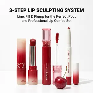 OLIBOLLA Lip Volume Hack Trio | 3-in-1 Plumping Lip Combo Set (Liner, Soft Matte & High Shine Gloss) halo glow