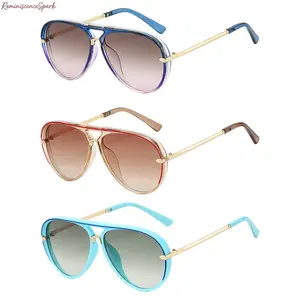 3/2-Pack 2026 Unisex Retro Aviator Sunglasses, Fashion Multi Color Gradient Lens Design, Lightweight Casual Decorative Eyewear, Classic Trendy Shades Perfect for Daily Outfits, Outdoor Activities and Summer Street Fashion