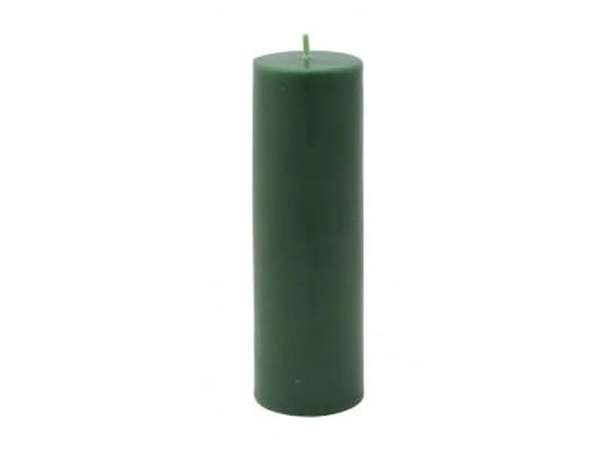 CPZ-119-24 100% Handmade Handpoured Unscented Hunter Green Pillar Candle, 2" Diameter x 6"H, 24-Piece Case Bulk, Smokeless Dripless Round, Wedding Home Decor (Indoor/Outdoor Use)