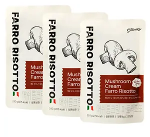 GrainOn 3-Pack Mushroom Cream Farro Risotto Pack 250G – Low Calorie, High Fiber Umami Mushroom Risotto | Healthy Instant Lunch