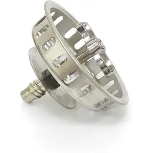 Twist Lock Basket Strainer Replacement ( 304 Stainless Steel Construction) for 3-1/2" Spin and Seal Drains W/Threaded Stopper Function-