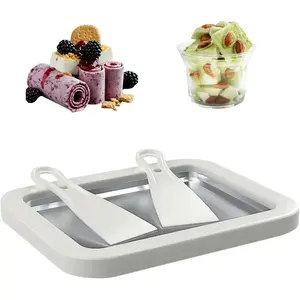 Ice Cream Roll Maker Rolled Ice Cream Machine, Sweet Spot Pan, Instant Cold Plate, Ideal for Making Rolled Ice Cream Soft Serve Slushies Frozen Yogurt Sorbet and Gelato (Milk White)
