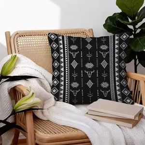Workwear Western Bull Totem Printed Throw Pillow with Insert, Soft Elastic Rebound Cushion, Washable Removable Cover, Lumbar & Neck Support Pillow for Ultimate Relaxation
