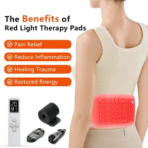 Zerelux Red Light Therapy Belt - Red and Infrared Red Light Therapy, suitable for body, back, and shoulder pain -660nm and 850nm near-infrared heating pads - adjustable and portable, helpful for health and relaxation
