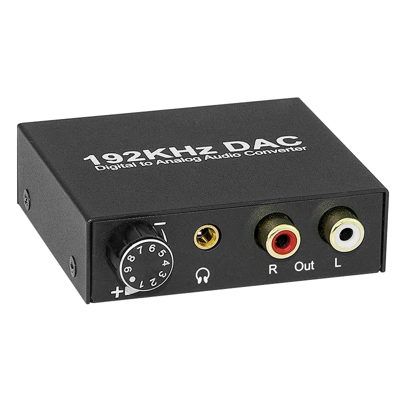 192KHz Digital-to-Analog Audio Converter (DAC) - Optical/Coaxial to RCA L/R, 3.5mm Aux Adapter with Volume Control, Aluminum Stereo Decoder for Smart TV, Gaming Consoles, Blu-ray Players, Local Stock