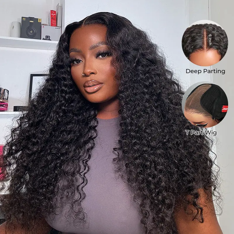 ISEE HAIR Water Wave 9x6 Tpart Wear Go Wig Deep Part Pre-Cut Lace Front & Pre-Plucked Natural Hairline & Pre-Bleached Tiny Knots Glueless Human Hair Wigs Beginner-friendly Vacation Hair #SummerWins #DealsForYouDays