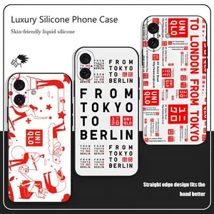 Brand Fashion UNIQLO LOOG Phone Case For iPhone 17 16 15 14 13 12 X XR XS 8 Plus Mini Pro Max Soft black Shockproof Cover