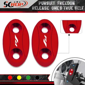 Hot Sale R1 2014 CNC Windscreen Mirror Eliminators Caps For YZF-R1 2009-2014 Motorcycle Driven Mirror Hole Covers Accessories r1