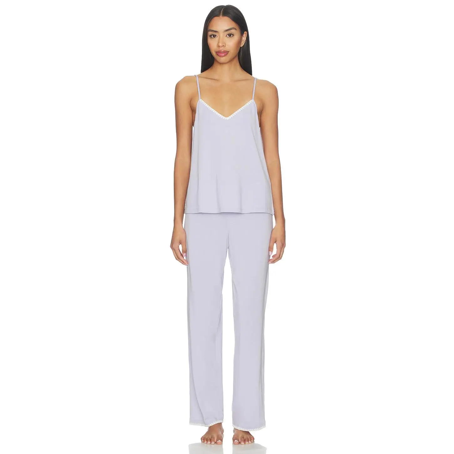 eberjey Frida Pajama Set in Lavender Dust & Ivory