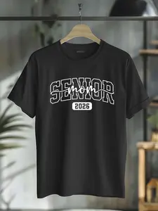 100% Cotton Senior Mom 2026 Proud Mom Of A Class Of 2026 Graduate Mother T-Shirt