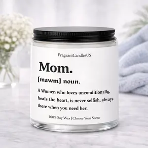 MOTHER'S DAY GIFT, Mom Definition Candle, Birthday Gifts for Mom from Daughter or Son, Holiday Gift for Mother, Mother’s Day or Birthday Candle for Mom, Highly Scented Soy Candle, Mother of the Bride Thank You Candle, Home Fragrance