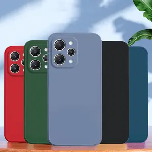 For Xiaomi Redmi 12 4G Case Full Cover 12C 10C 10 Housing Shockproof Liquid Silicone TPU Black Funda