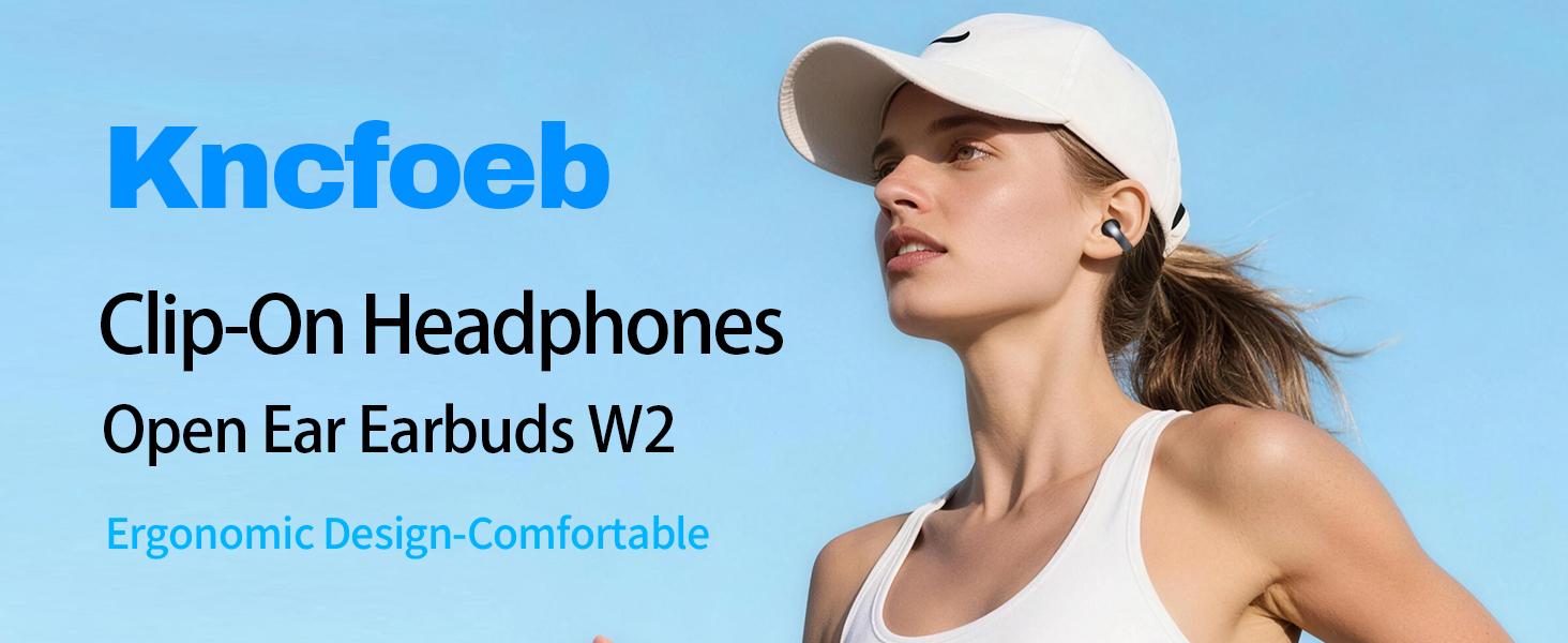 AI True Open Ear Earbuds Wireless Bluetooth Open Ear Headphones, Lightweight Clip on Earbuds 45H Playtime ENC Clip on Headphones, Over Ear Buds with Waterproof Fit Sport, Running, Workout