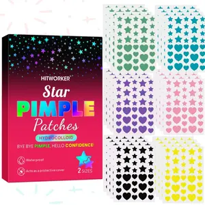 432/864 Pieces Star Heart Acne Patches, High-Quality Emergency Kit, Invisible Hydrogel Absorbs Pus Quickly, Reduces Swelling, Cute Design, Acne Spot Treatment