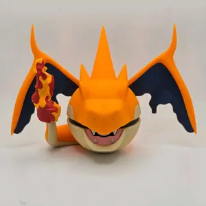 MEGA Charizard Y Themed Pokeball Statue - Fun Design Toy, Home Decor, Holiday Gift for Pokemon Fans & Collectors