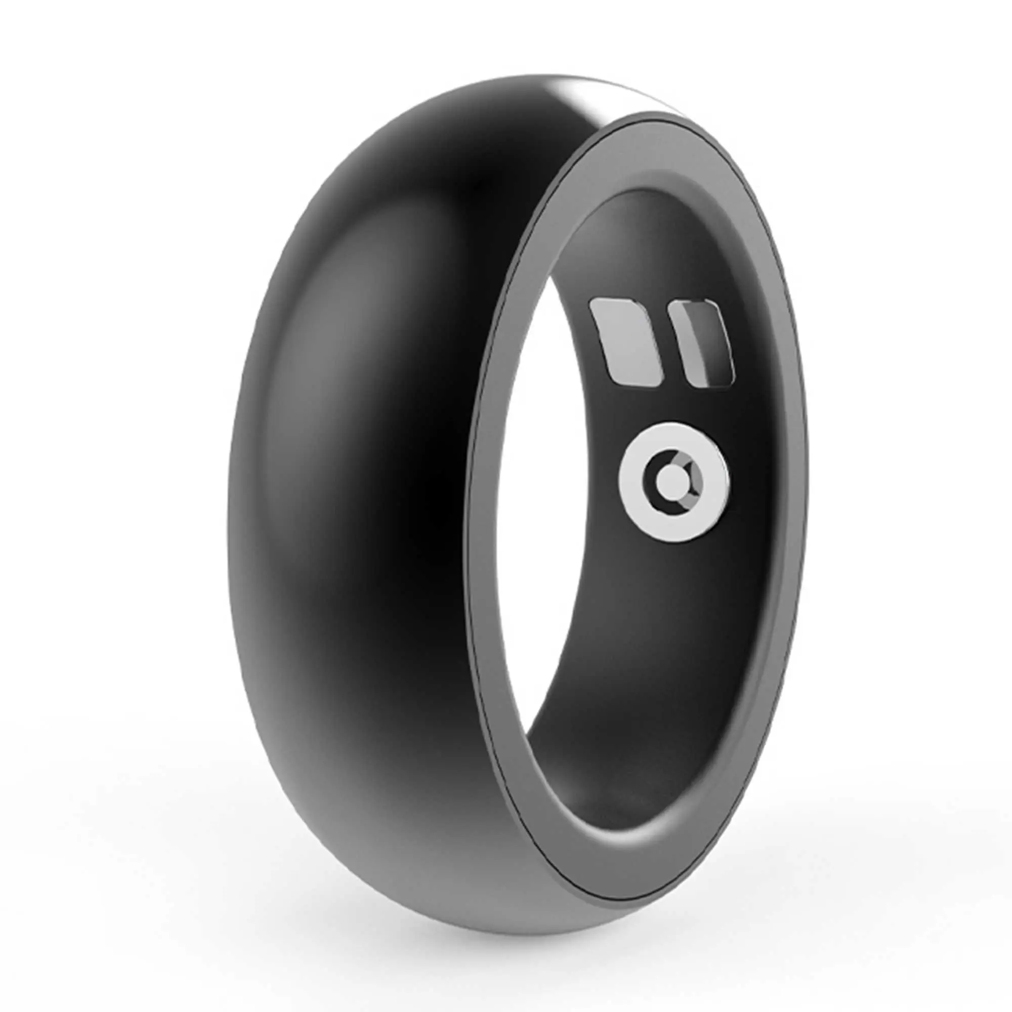 Smart Ring IP68 Waterproof, Health Tracking Ring Ceramic Wearable Device, Sleep Heart Rate Body Temperature Calorie Monitoring, Female Health Record Family Care Mode, Compatible with iOS Android, Black