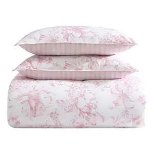 Laura Ashley Delphine Pink Twin Xl Comforter Sham Set