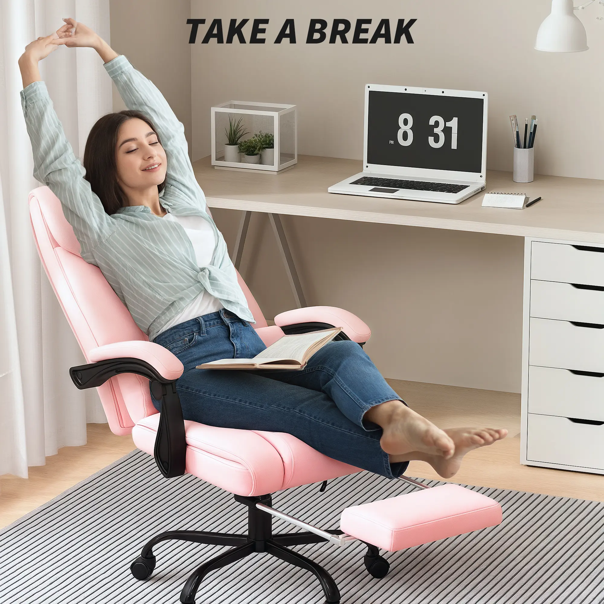 Vinsetto Vibrating Massage Office Chair, High Back Computer Chair with Footrest, Adjustable Height, Faux Leather Desk Chair - TikTok Shop Vinsetto Vibrating Massage Office Chair, High Back Computer Chair with Footrest, Adjustable Height, Faux Leather Desk Chair - TikTok Shop