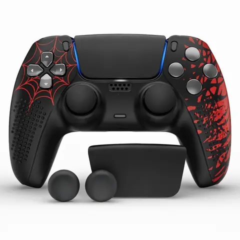 Anti-Slip Silicone PS5 Controller Cover Case with Thumb Grip & Touchpad Sticker - Gaming Stuff, Game Console Accessories for PS5 Controller Protection, Manufacturer Warrenty