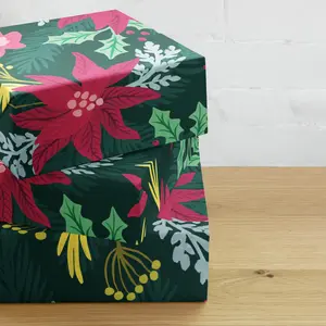 Painted Poinsettias Wrapping paper sheets