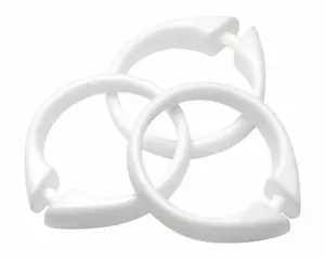 Carnation Home Fashions "Snap Plastic Shower Curtain Hooks, White (12 Pcs)