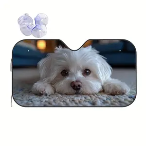 1pc of Adorable Puppy Design Car Sunshade, Sun Visor Cover, Window Protector, Perfect for Warm Weather, Keeps Your Vehicle Cool, to Set Up, Ideal for Family And Friends, Excellent Gift Suggestion.