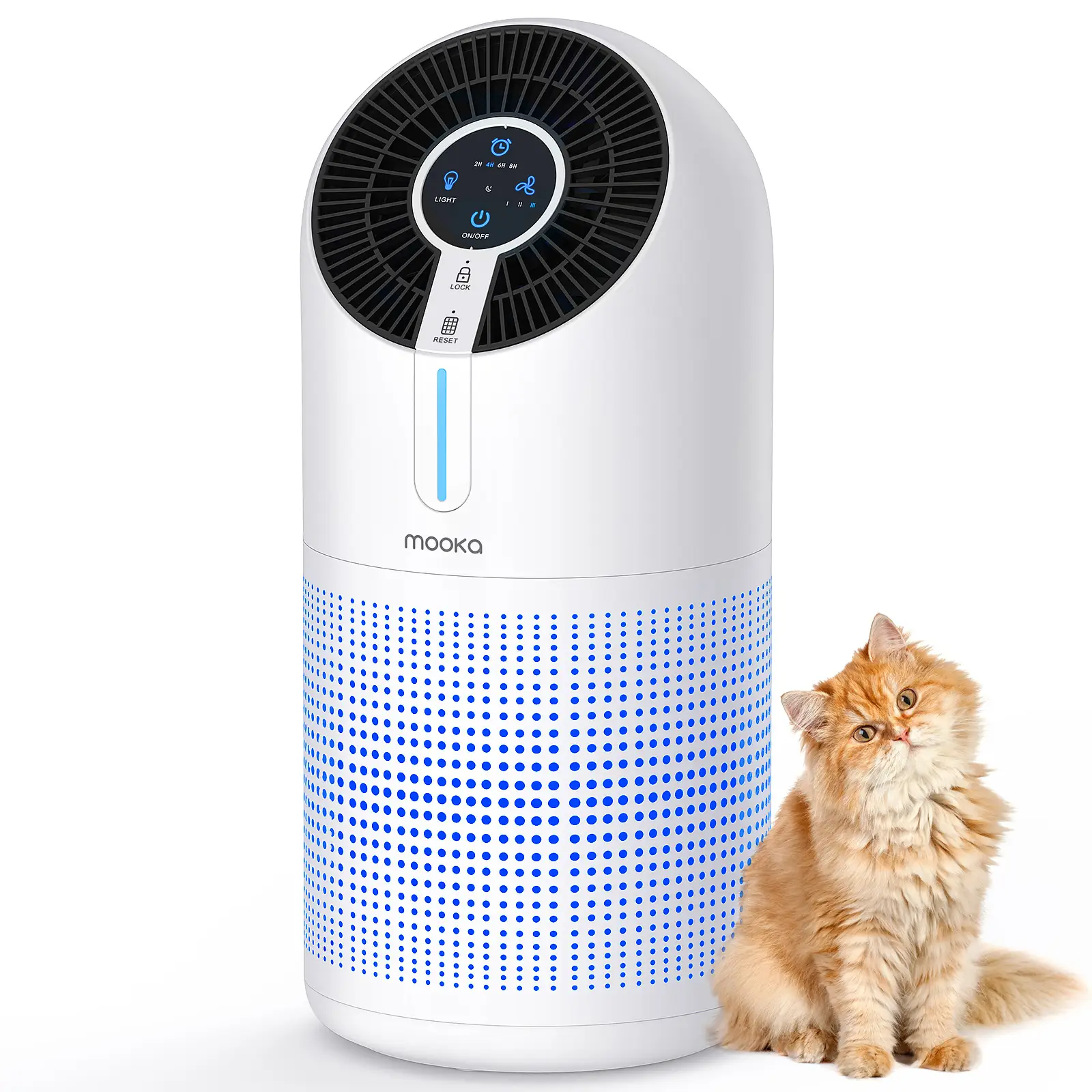 MOOKA Air Purifiers for Home Large Room up to 1095ft², H13 HEPA Filter Air Cleaner for Pets Bedroom Remove Smoke Dust Pollens Dander, Room Air Purifie