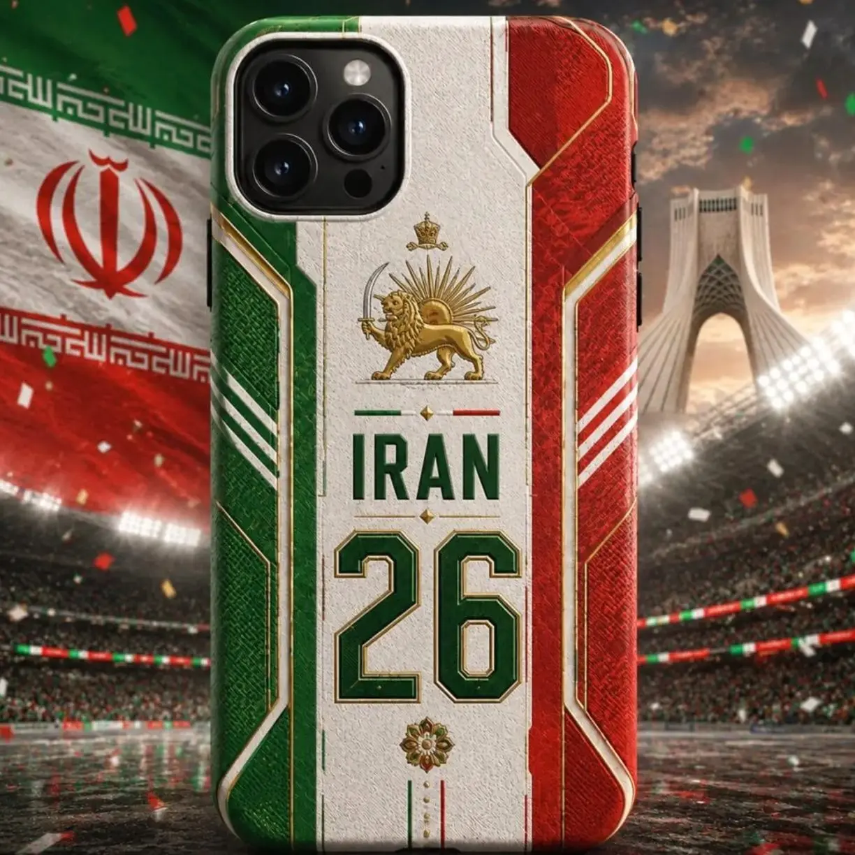 Personalized Soccer 2026 Iran Phone Case, WC Custom Case, 2026 Soccer World Tournament, International Game Day, Sport Lovers Phone Case