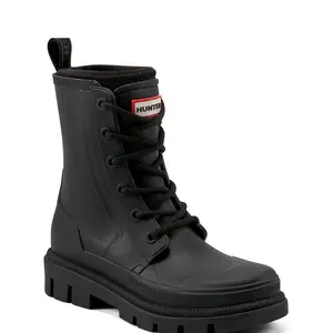 Hunter Women's Diana Waterproof Lace-Up Rain Boots BLK-9