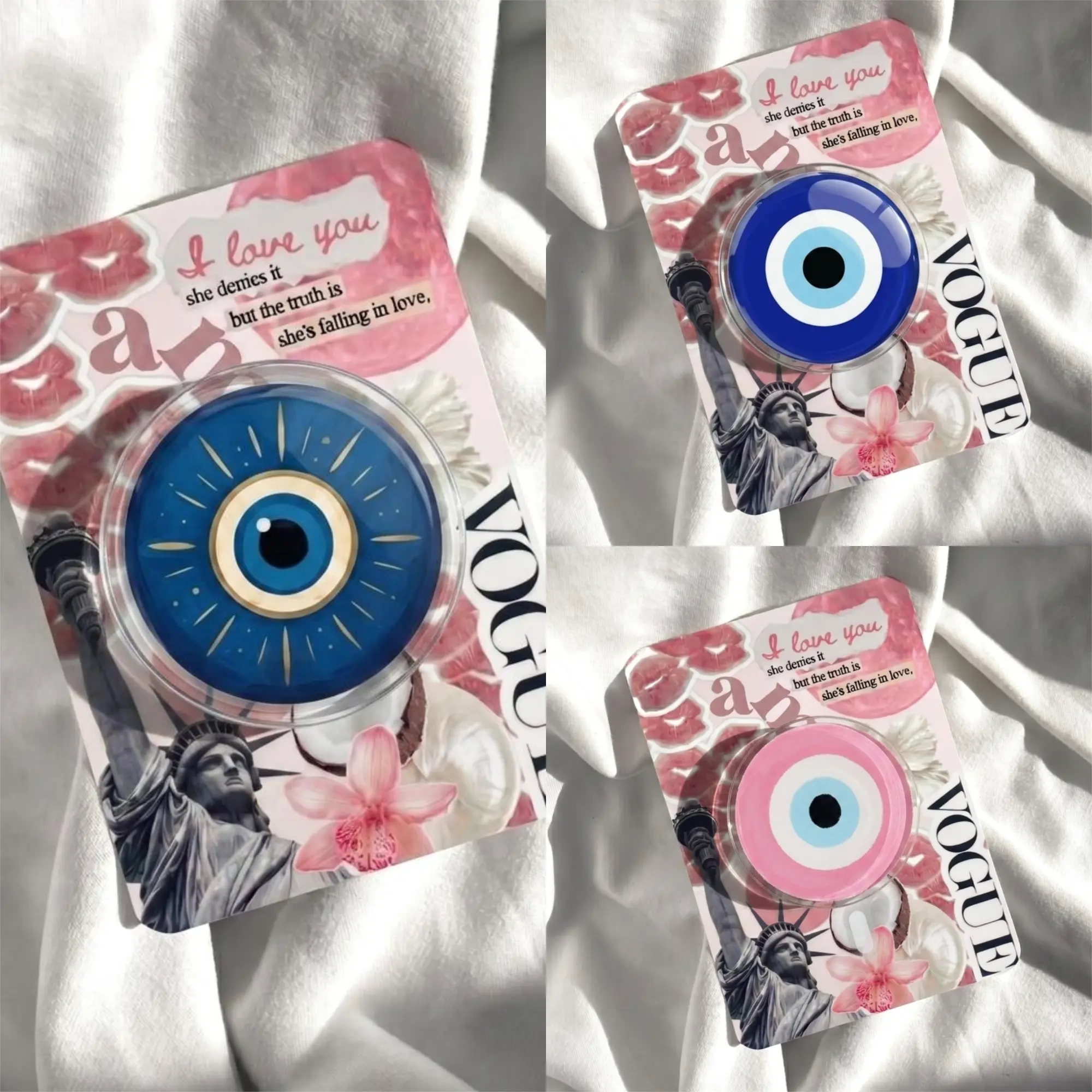 Celestial Evil Eye Phone Grip Gold Sunburst Griptok Protection Nazar Amulet Phone Holder Cute Acrylic Cell Phone Stand Boho Witchy Gift for Bestie