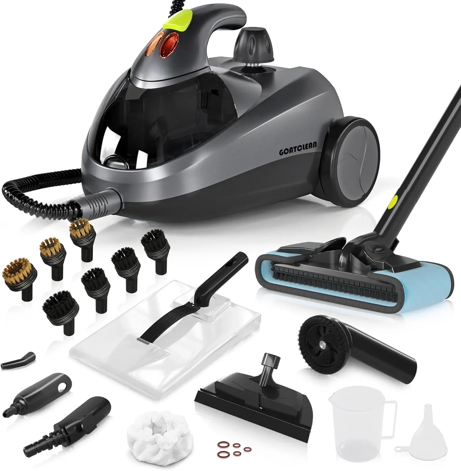 Heavy-Duty Steam Cleaner for Home, 1500W High Pressure | Multipurpose Steamer for Cleaning with 22 Accessories for Tile, Grout, Hardwood Floors, Bathroom, Kitchen & Car Detailing