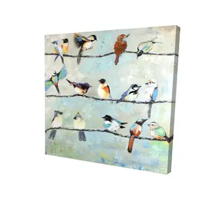 212 MAIN 24x24 in. Artistic Colorful Small Bird Wall Photo Print - Modern Nature Artwork, Home Decor Accessory for Indoor Room Decoration (Home Supplies, Posters & Prints)