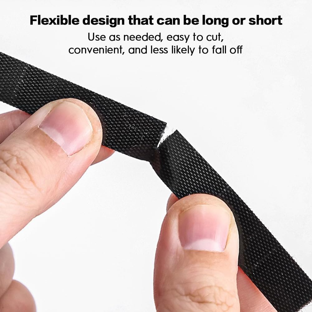 2 Pack Reusable Hook and Loop Cable Ties, Cut-to-Length Self-Gripping Cable Management Straps for Home Office