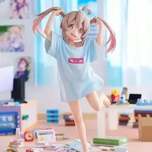 Anime Character Figure Dynamic Pose with Pink Hair & Blue Eyes Detailed Collectible Statue for Display Perfect for Anime Fans & Collectors Playful Design Detailed Craftsmanship